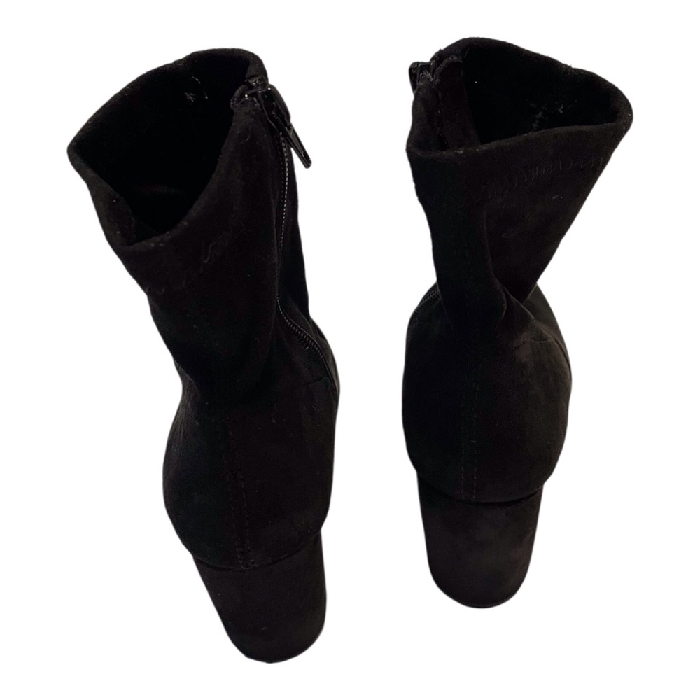 madeen girl Women's Black Textile Ankle Block Heels Boots,7.5M - Picture 9 of 12